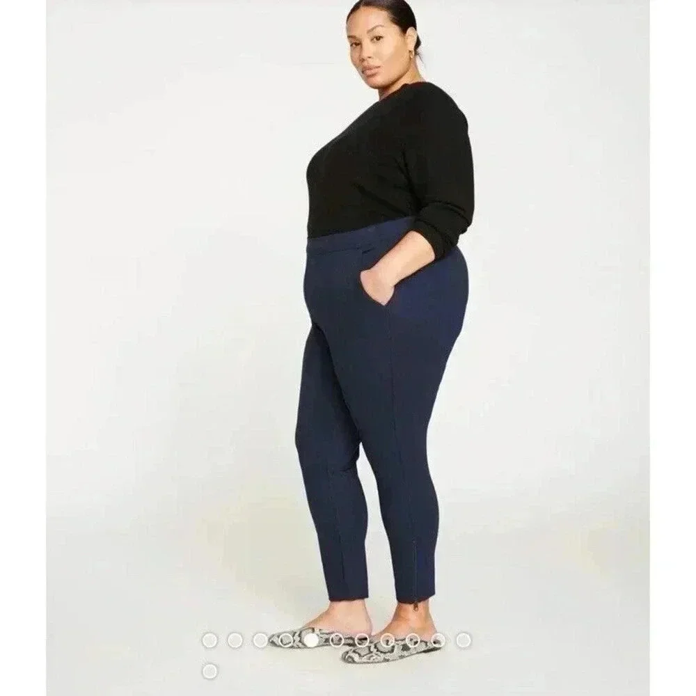 Universal Standard Moro Pocket Signature Ponte Pants 18-20 Navy Comfort‎ Pull On